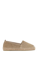 Women's Beige Suede Leather Stone Espadrille | Derimod