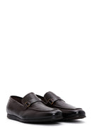 Men's Brown Leather Buckle Classic Loafer | Derimod