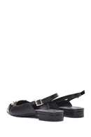 Women's Black Accessory Open Back Ballerinas | Derimod