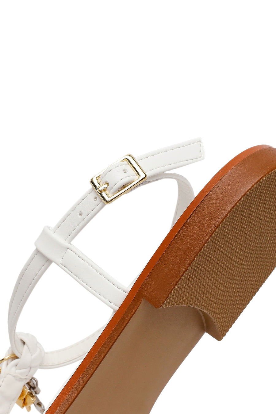 Woman White Accessory Toe-Post Sandals