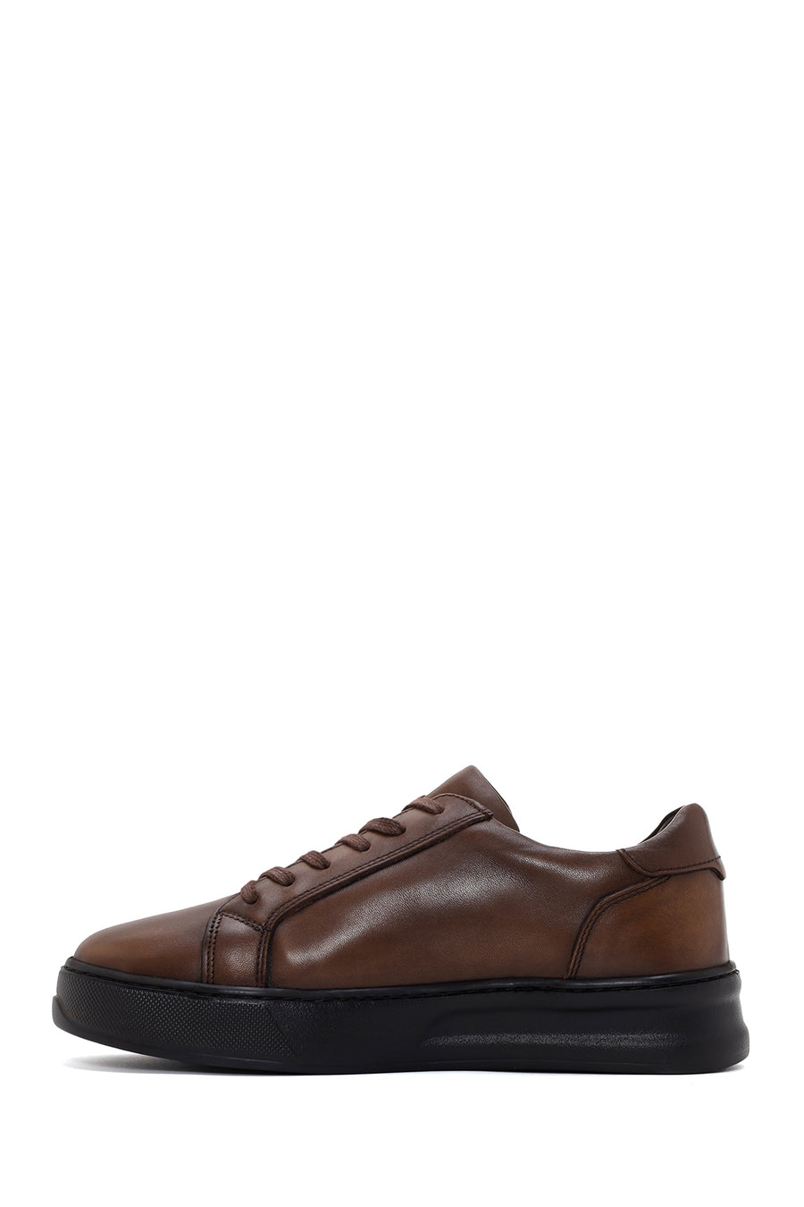Men's Brown Lace-Up Leather Sneaker