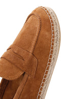 Men's Tan Suede Leather Espadrille | Derimod