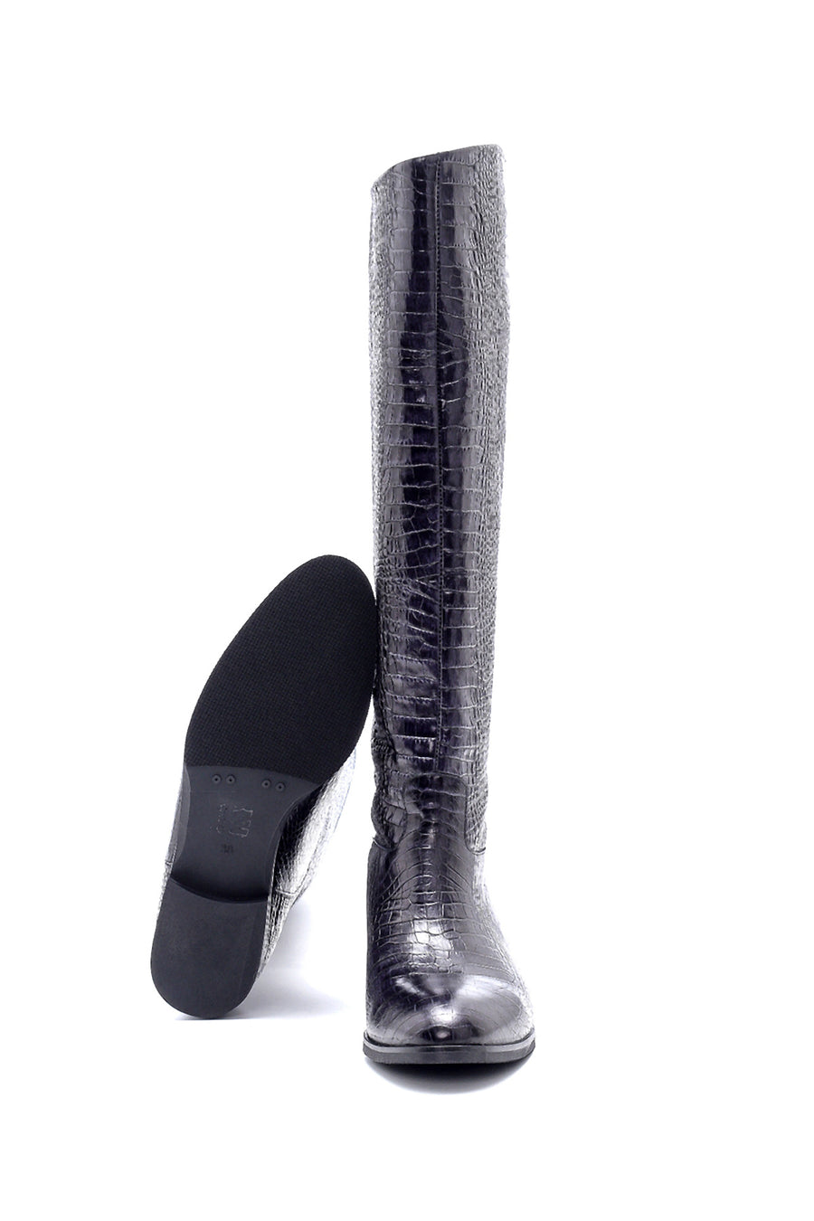Women's Leather Crocodile Patterned Boots