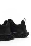 Derimod Zero Male Black Lace-Up Thick-Soled Leather Casual Sneaker | Derimod