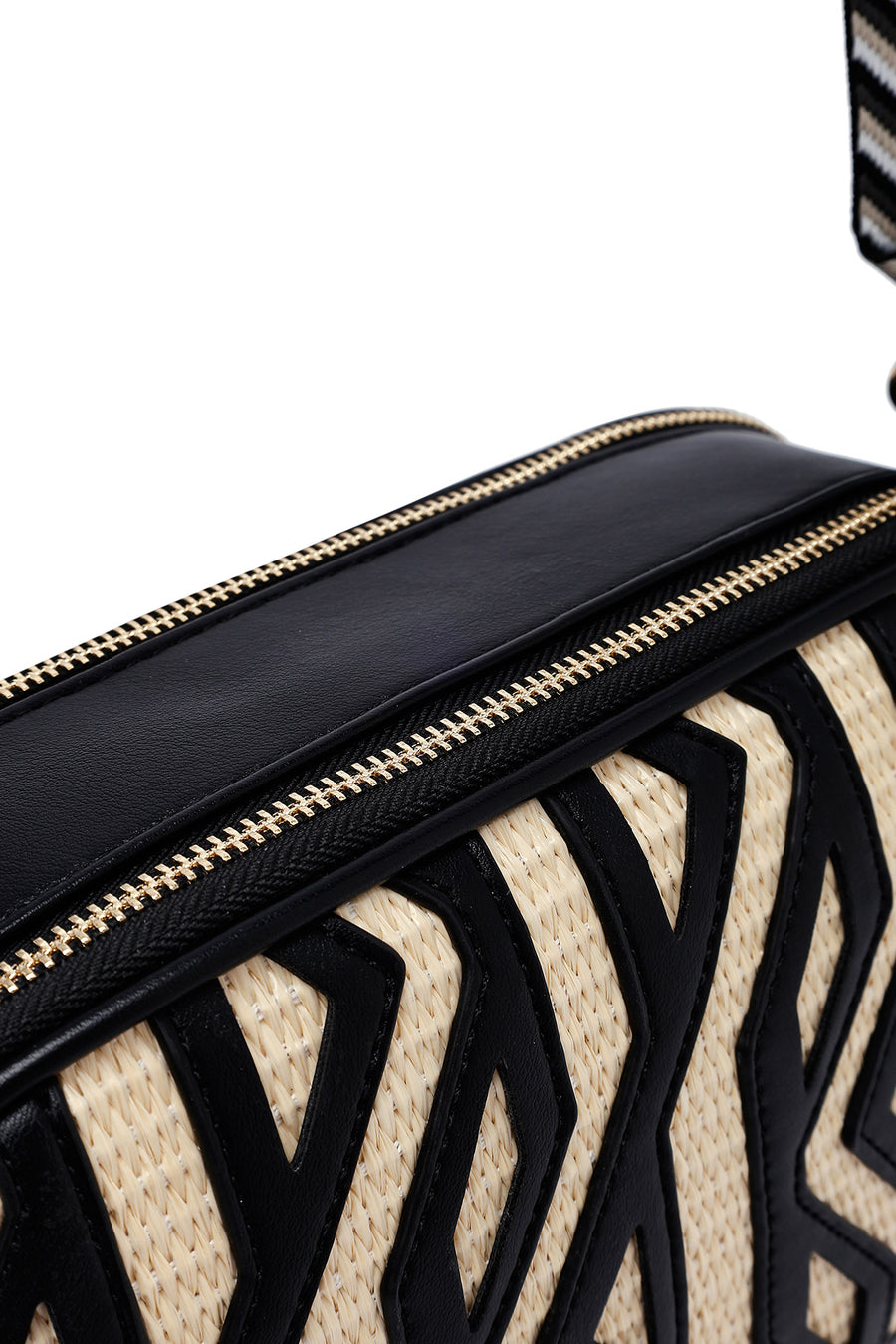Woman Black Patterned Crossbody Bag