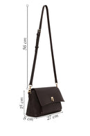 Woman Brown Classic Crossbody Bag with Long Strap | Derimod
