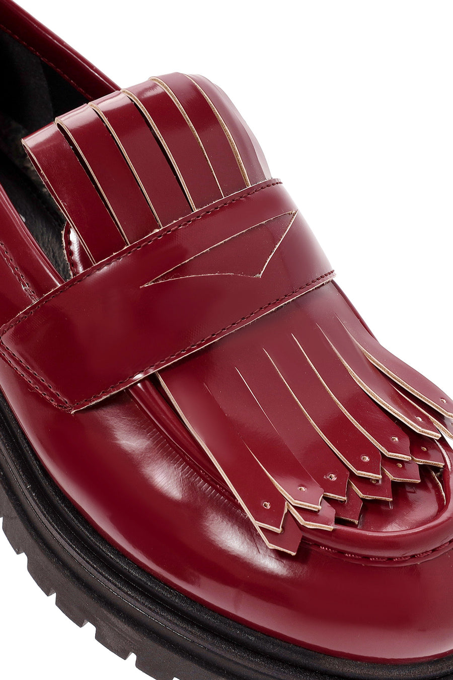 ACBC x Derimod Kadın Bordo Kalın Tabanlı Maskülen Loafer