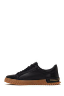 Male Black Lace-up Leather Casual Sneaker | Derimod