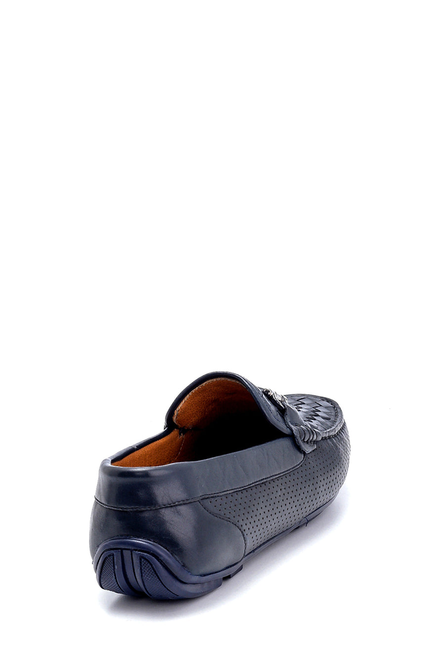 Erkek Deri Örgü Detaylı Loafer