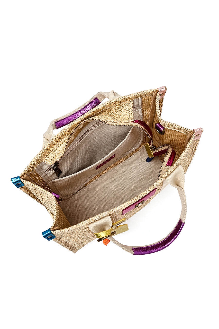 Women's Beige Long Strap Straw Shoulder Bag