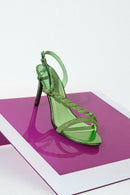 Women's Green Stone Thin Heel Sandals | Derimod