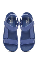Women's Blue Strappy Thick Soled Jelly Sandals | Derimod