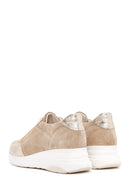 Women's Beige Lace-up Leather Sneaker | Derimod