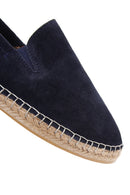 Men's Navy Blue Suede Leather Espadrille | Derimod