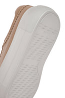 Women's Beige Lace-up Thick-Sole Leather Sneaker | Derimod