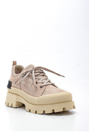 Women's Leather Suede High Sole Shoes | Derimod