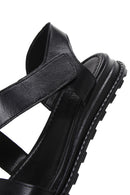 Women's Black Ankle Strap Leather Sandals | Derimod