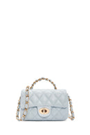 Women's Blue Long Strap Quilted Crossbody Bag | Derimod