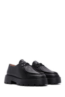 Women's Black Lace-Up Leather Masculine Shoes | Derimod