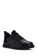 Men's Black Lace-up Leather Sneaker | Derimod