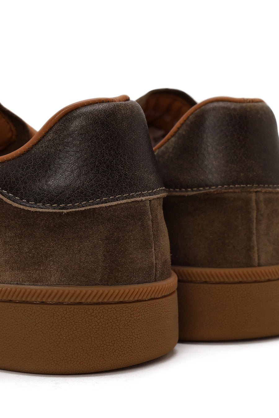 Erkek Taba Bağcıklı Kalın Tabanlı Süet Deri Sneaker
