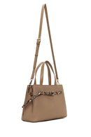 Woman Dark Beige Long-Strap Patterned Shoulder Bag | Derimod