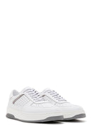 Men's White Leather Sneaker | Derimod