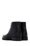 Men's Black Leather Zippered Casual Boots | Derimod