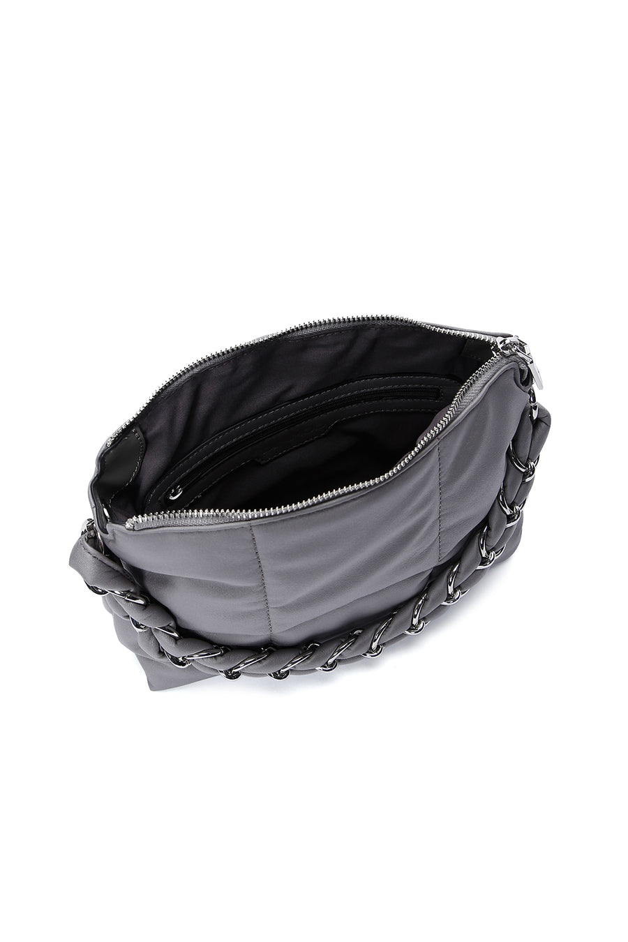 Women's Gray Quilted Crossbody Bag