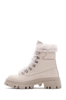 Women's Beige Leather Boots | Derimod