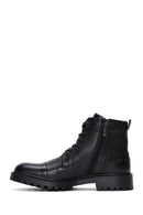 Men's Black Leather Boots Flat Boots | Derimod