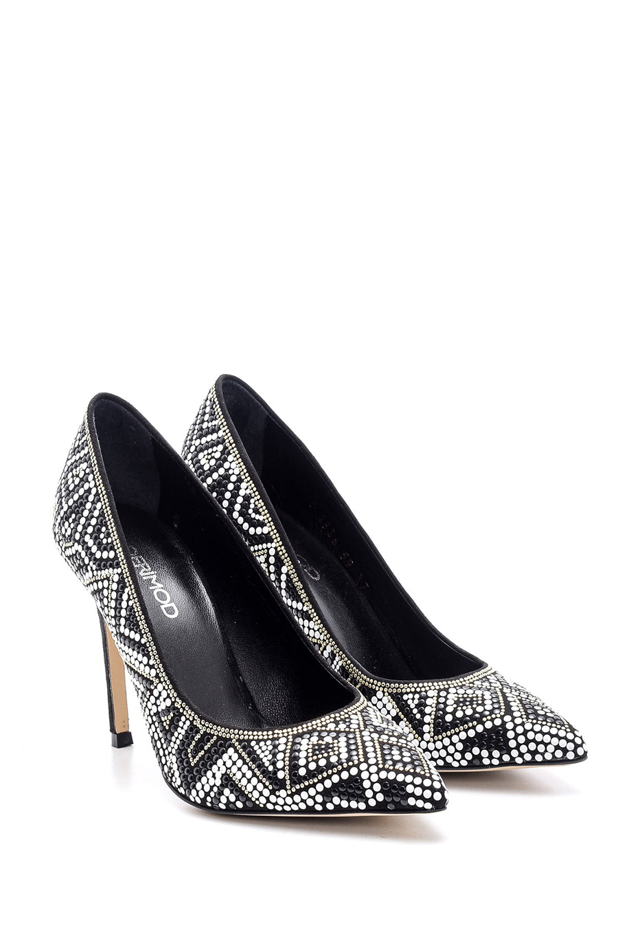 Women's Embroidered Leather Stiletto