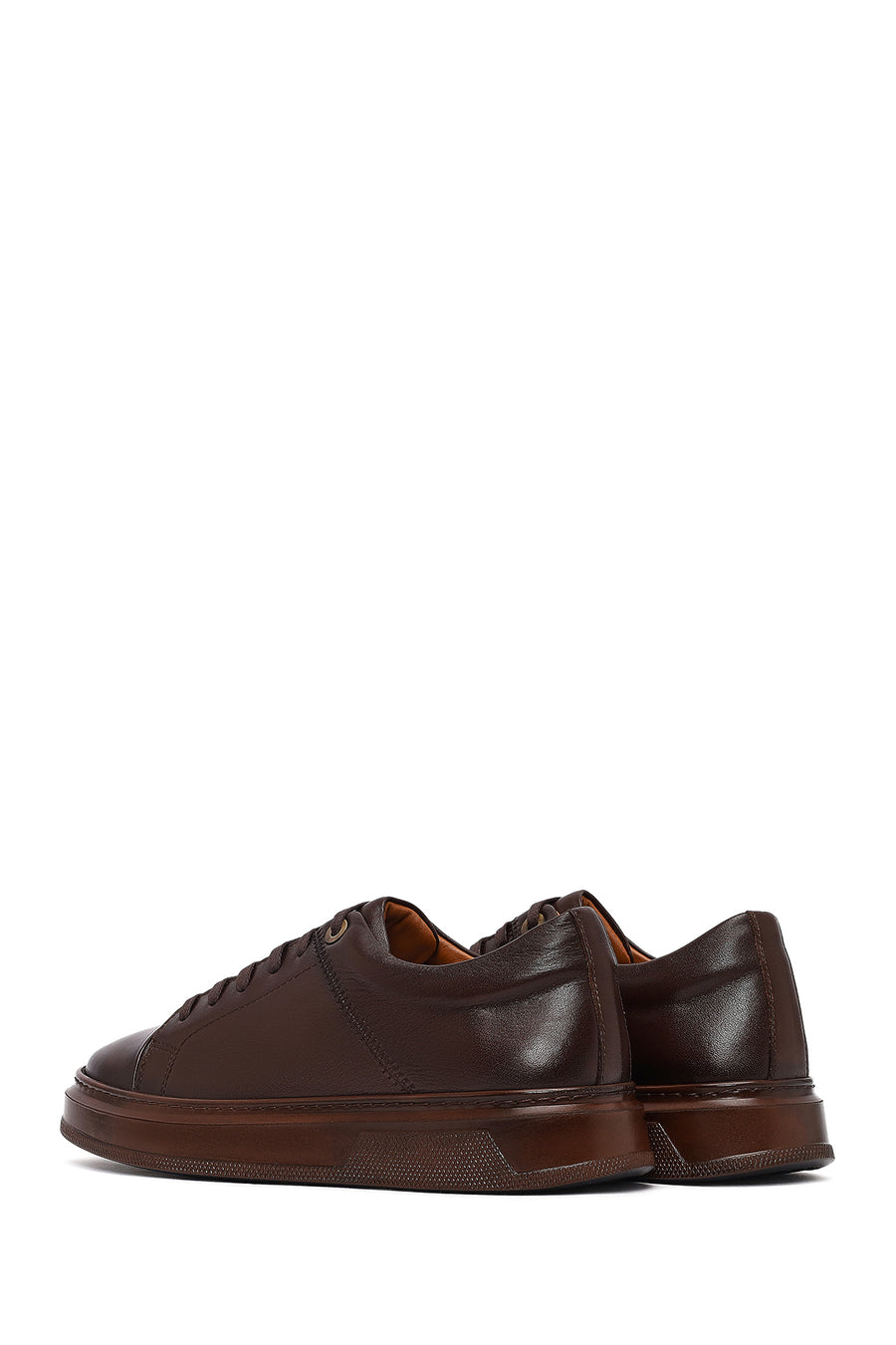 Male Brown Lace-Up Leather Sneaker