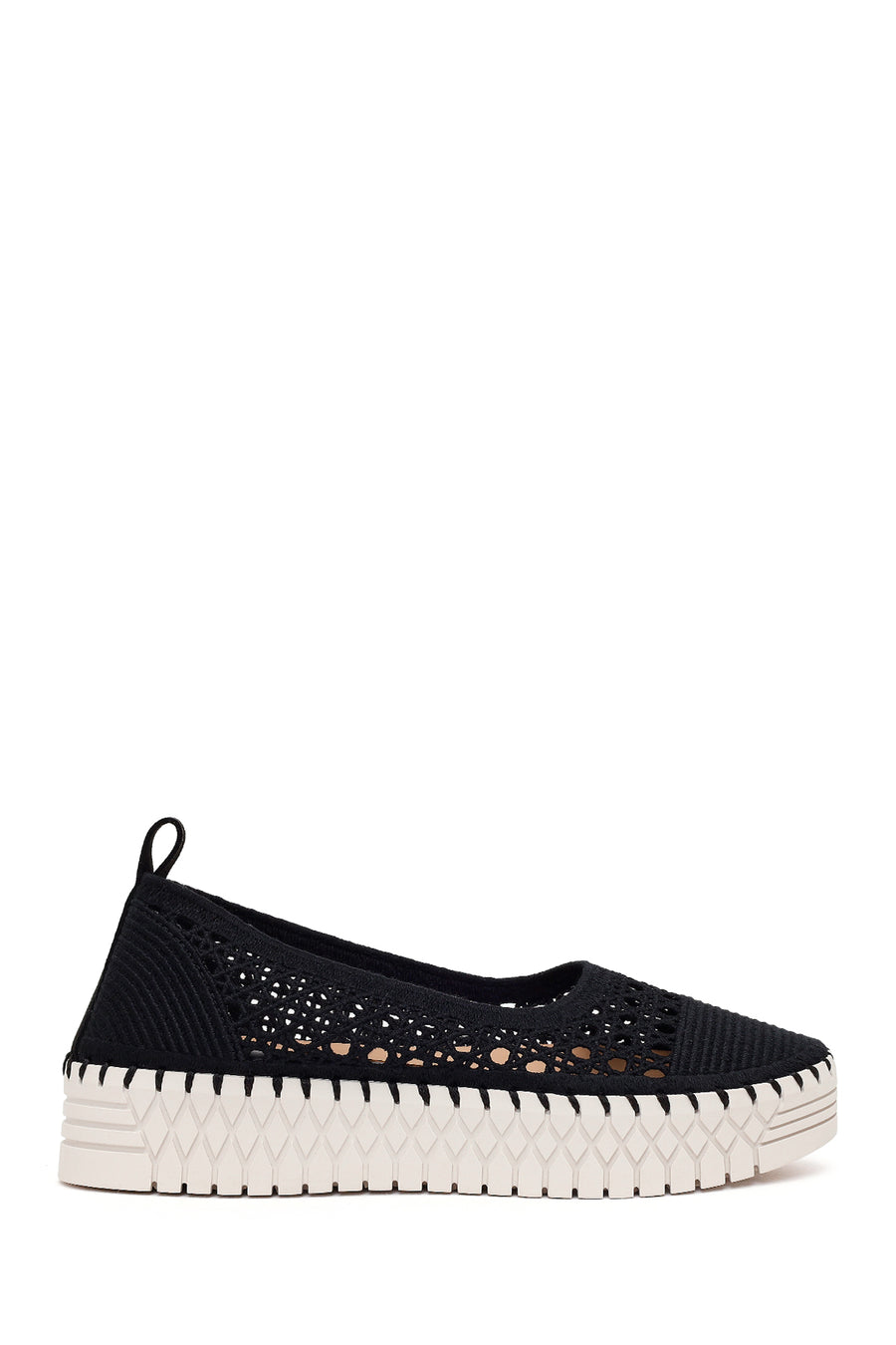 Woman Black Thick-Soled Fabric Casual Shoes 26PFE40146F | Derimod