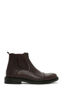 Men's Brown Leather Zippered Classic Boots | Derimod