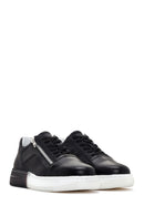 Men's Black Thick Soled Leather Sneaker | Derimod