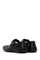 Men's Black Leather Casual Sandals | Derimod