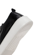 Men's Black Lace-up Thick-Sole Leather Sneaker | Derimod