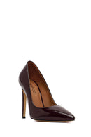 Woman Burgundy High Thin-Heel Patent Leather Leather Stiletto | Derimod