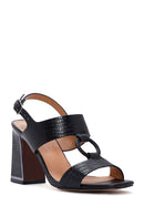 Women's Black Ankle Strap Heeled Sandals | Derimod