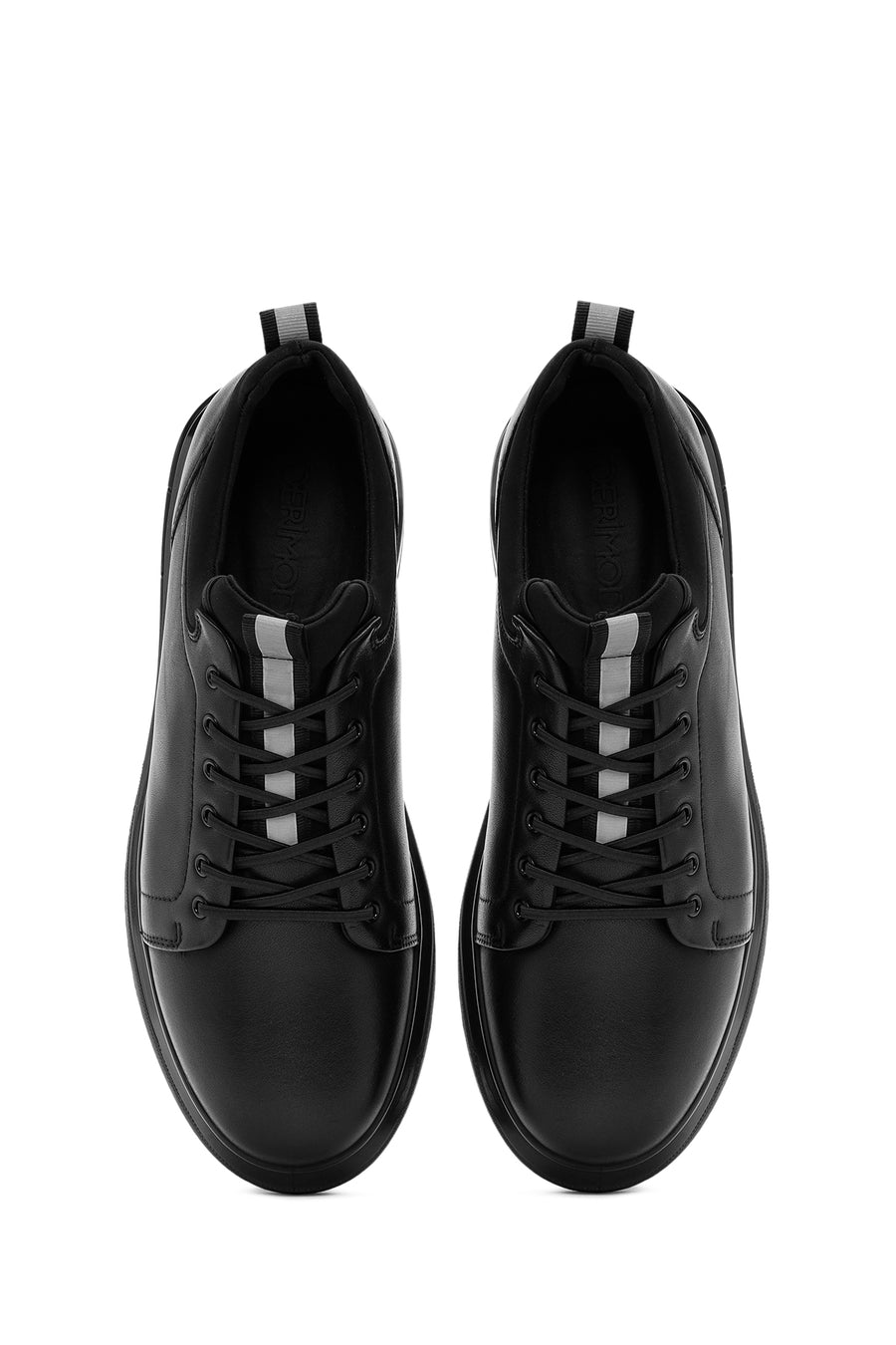 Men's Black Lace-up Leather Sneaker