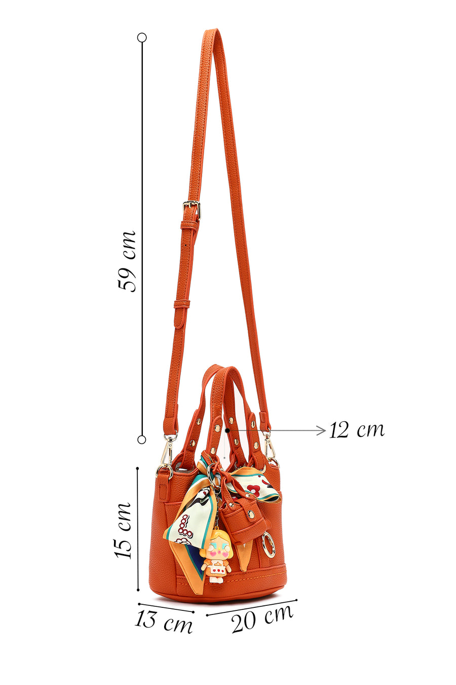 Woman Orange Long-Strap Mini Shoulder Bag