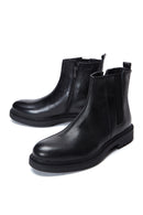 Men's Black Zippered Leather Casual Boots | Derimod