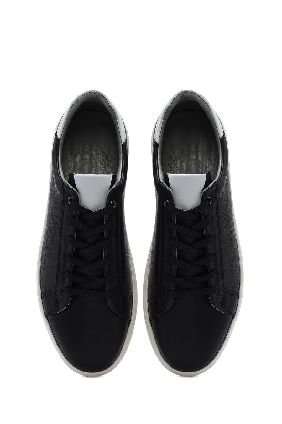 Men's Black Lace-up Leather Sneaker