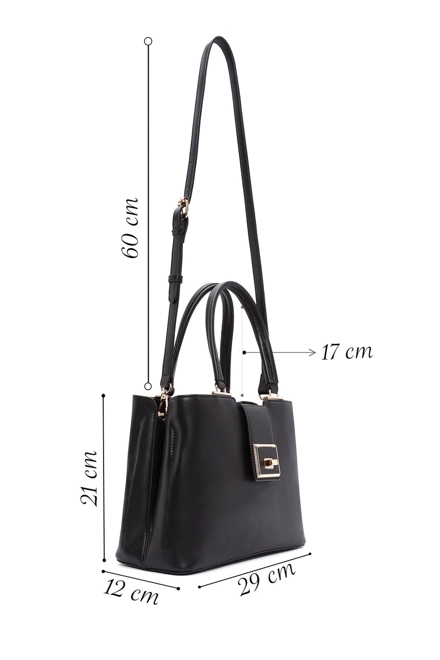 Women's Black Long Strap Shoulder Bag