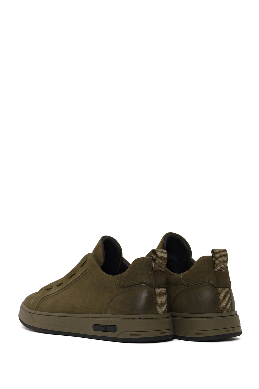 Male Khaki Lace-up Nubuck Leather Sneaker