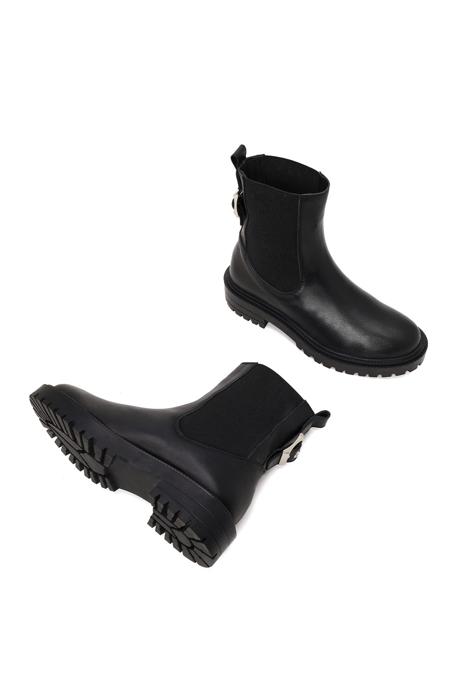 Woman Black Leather Chelsea Boots
