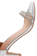 Women's Silver Stone Heeled Sandals | Derimod