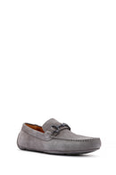 Men's Gray Suede Leather Casual Loafer | Derimod