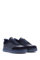 Men's Navy Blue Leather Sneaker | Derimod